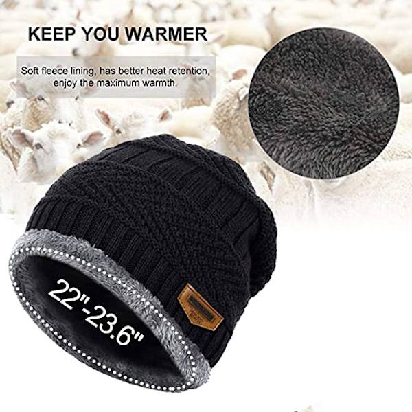 Naisten paksu lämmin talvipipo hattu slouchy skully neulotut hatut，Bla