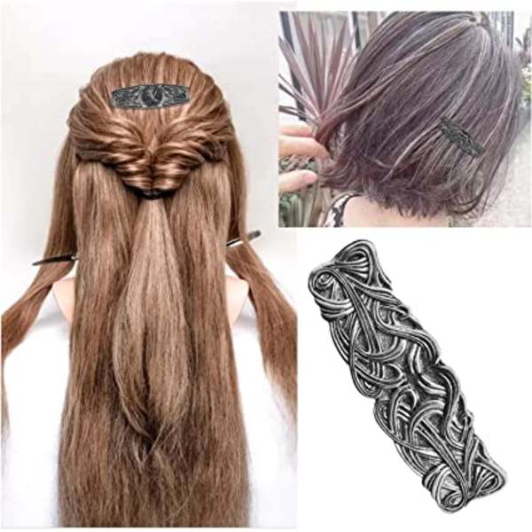 2 stk Retro Barrettes Metall Hårklemme Dekorasjon Hårspenner Hea