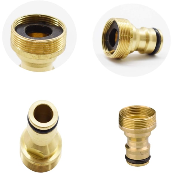 Messing hurtigkobling, 5 stk. anti-rust kran kobling slange adapter