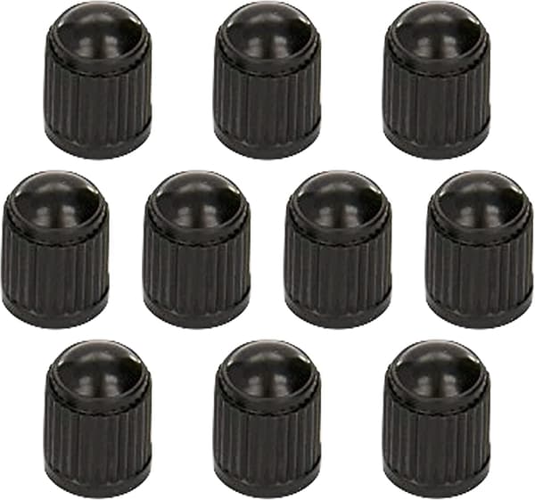 10-pack svarta plastventilhattar för Schrader-ventiler
