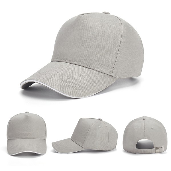 Baseballcaps Justerbar Størrelse for Løpetrening og Utendørsaktiviteter Alle Årstider (Gray)