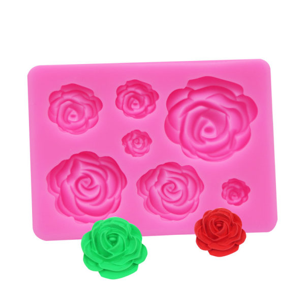 Små, medelstora och stora 7st 3D rosor och blommor silikonformar