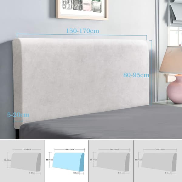 Sänggavelöverdrag, Vit 150-170 cm, Elastiskt sänggavelsskydd, allomfattande design enfärgad elastisk prot