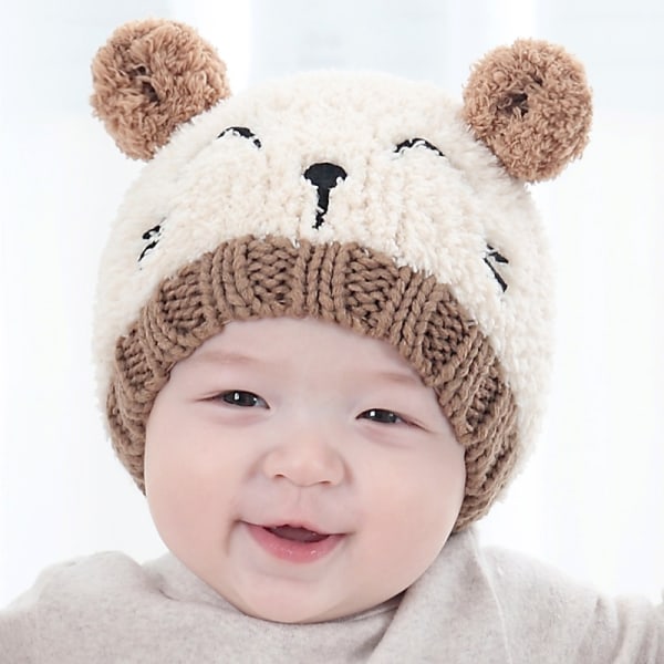 Barn Vinter Baby Beanie Hat, Småbarn Beanie Sett med 1 stk Beani