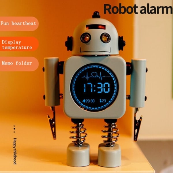 Robot Smart Digital Väckarklocka Temperatur Display Skrivbord