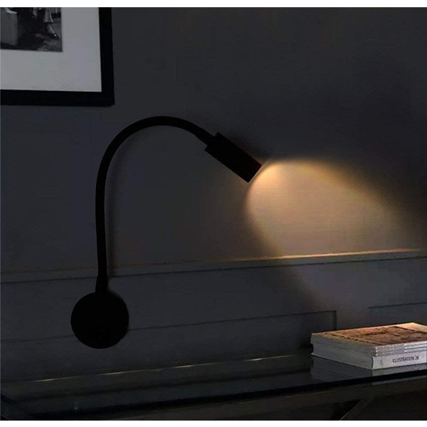 2 st LED väggmonterade läslampor svart färg, skrivbordslampa Wa