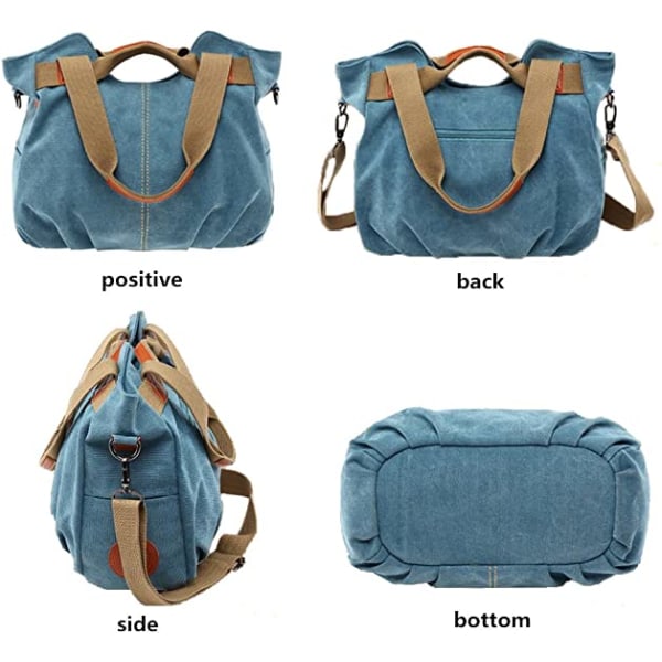 Dames canvas håndtaske bulk pung håndtaske vintage fritid ba