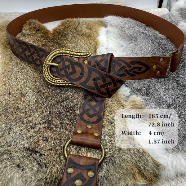 Viking Celtic Stripe Belt Medieval Vintage Knight Belt cosplay st