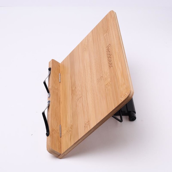 Bærbar sammenfoldelig bambus kogebog og skrivebordslæsestativ