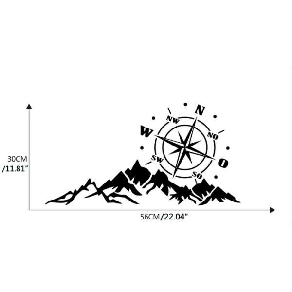 Mountain Compass Bildekal 56*30cm