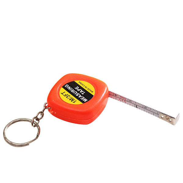 4 stk. Multifunktionelt Etui 1 Meter 3 Fod Mini Målebånd med Nøglering I