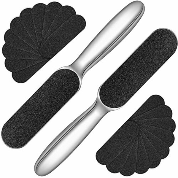2 stk. Pedicure Fodfil Hård hudfjerner Fodskrubber Stainle