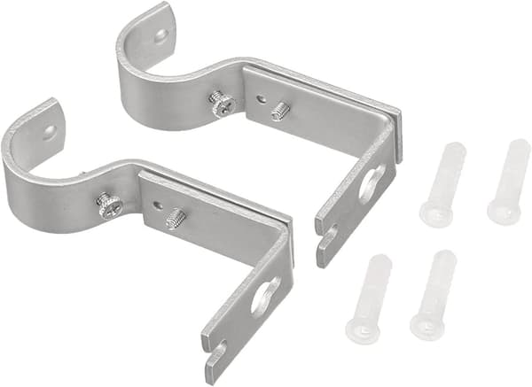 Justerbara gardinstångs väggfäste krokar, set med 2, silver Nick