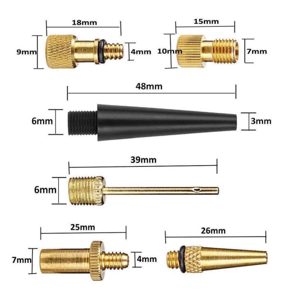 Sykkelpumpeadapter Sykkelventiladapter (DV/AV/SV) Sykkelpumpeadapter