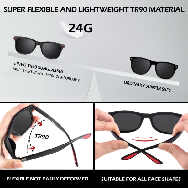 Grå vintage polariserte solbriller for menn Mote vintage klassikere