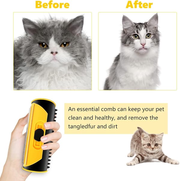 Pet Dematting Comb, Pet Undercoat Rake Double Sided Blade Comb