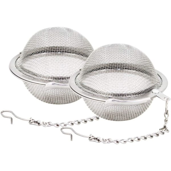 2 stk rustfritt stål tesil i mesh, 2,3 tommer