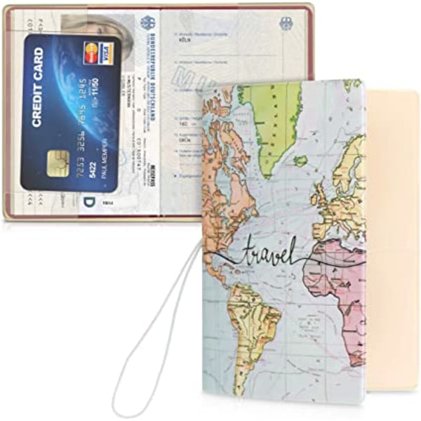 Passholderveske (kartmønster, 14*10 cm) - PVC og plast Pa