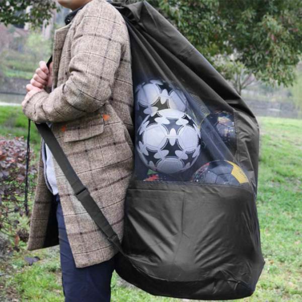 Fodboldboldtaske - 50 * 45 CM - Sort - Stor Kapacitet 5 Bolde Ca