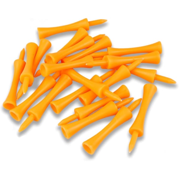 Pakke med 100 Plast Golf Tees 70mm Orange