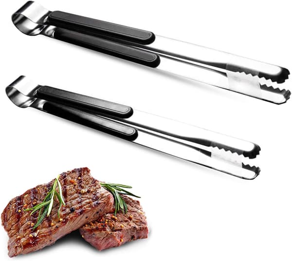 2 stk. grilltang, rustfrit tangsæt i rustfrit stål, skridsikkert, varmebestandigt