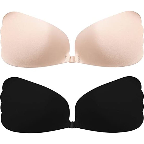 2 Pairs B of Adhesive Bra, Silicone Strapless Bra, Sticky Bra, S