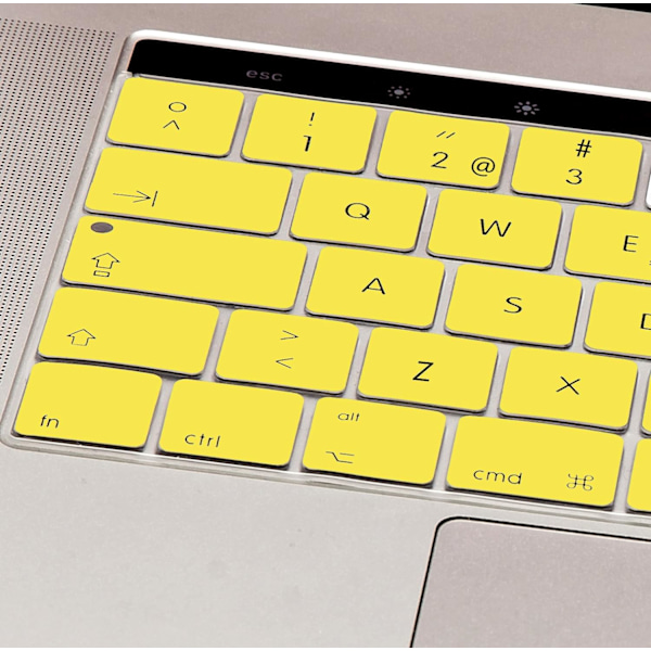 Gul - MyGadget tangentbordsskydd för Apple MacBook Pro 13\" och 15\" Touch Bar - Flexibelt silikontangentbordsskydd - Ultratunt skydd som passar