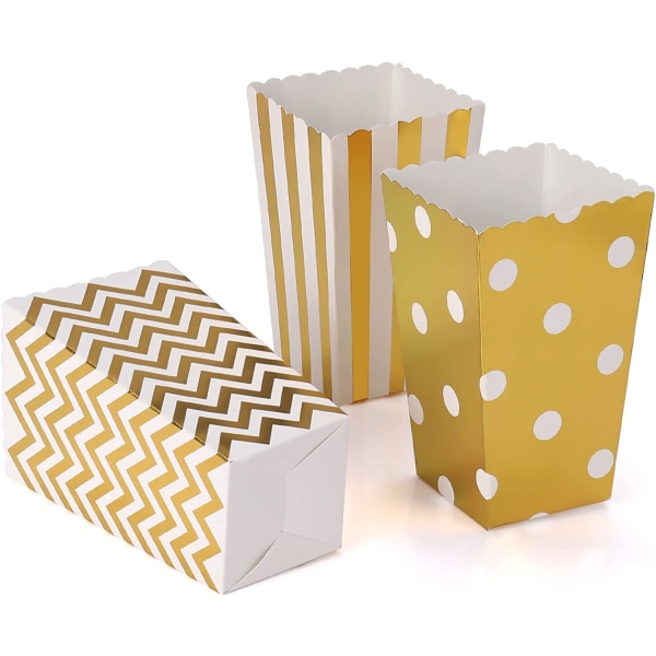 Guld - Popcornlåda 120 popcornlådor papperspåse födelsedagsfest (s