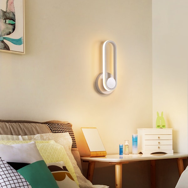 12W Innendørs LED Vegglampe, 330° Rotterbar Dimbar Vegglampe Ved Sengen