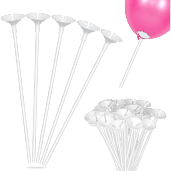 Pakke med 50 gjenbrukbare ballonger, plastpinner, gjenbrukbare ballonger