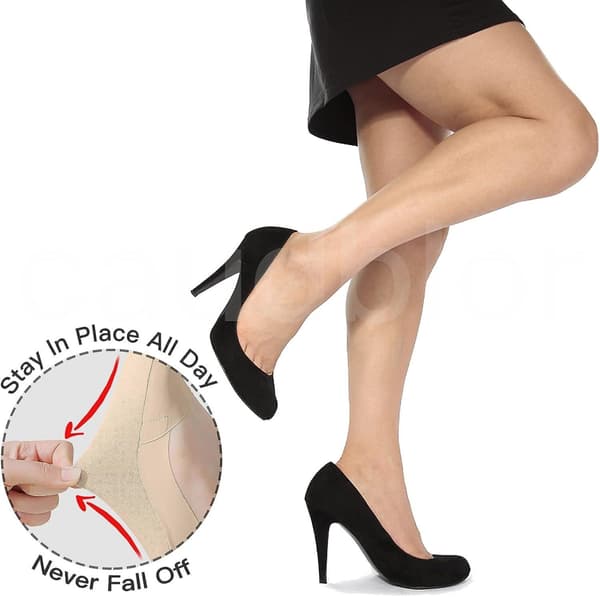 6 par beige damstrumpor i halkfri silke