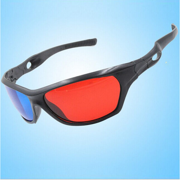 Punaiset ja siniset 3D-lasit 3D-stereolasit urheilumustat muovit