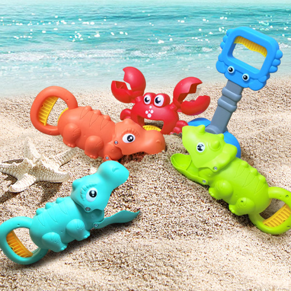 (Krabbe)（Blå）Plast Beach Toy Sand Gripper for Sand og Snow Dino