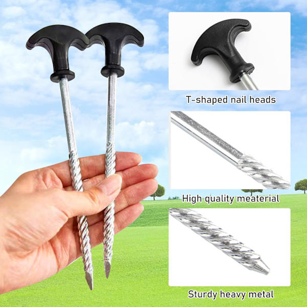 Teltplugger, 14 Campingplugger, 21cm Teltplugg, Campingplugger, Fikseringsplugg, Sandplugger for Harde Underlag - Campingtelt Plugger - Bakkeplugger for Telt
