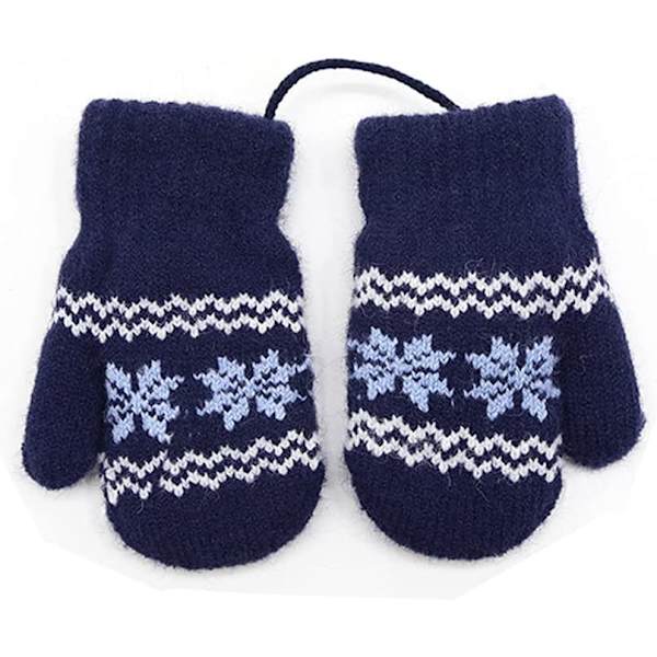 Barnvantar Vinterhandskar Unisex Varma Stickade Snöflingor med N