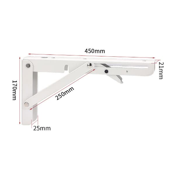 Folding Bracket 450mm, 2 stykker svart Folding Console Bracket, Folding Shelf Brackets Last, Heavy Duty Retractable Foldi