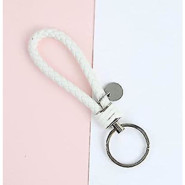 2-pack nyckelringar handvävda läder nyckel charm tillbehör väska