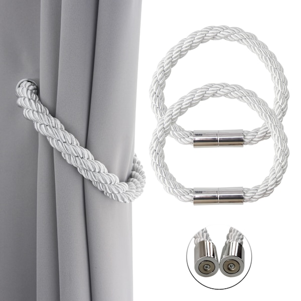 2 kappaletta magneettiset verhonpidikkeet beige punotut magneettiset verhot