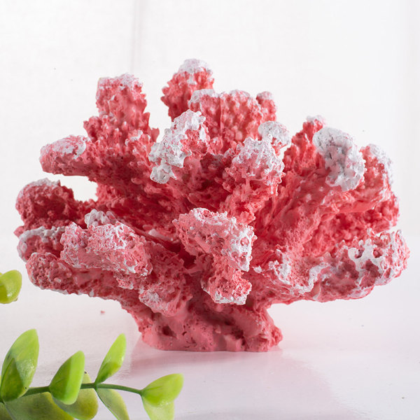 1 stk Pink koral til akvariedekoration.