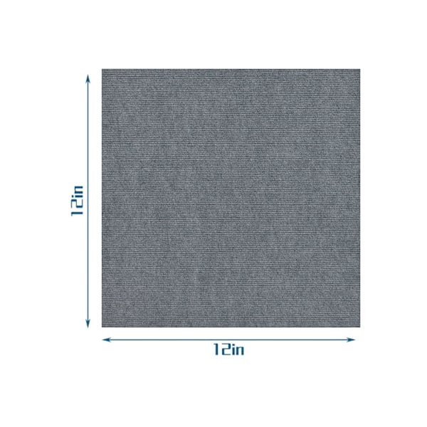 Teppefliser 30 x 30 cm Selvklebende Teppefliser Sklisikre Gjenbrukbare Teppeflater (10 stk) Light Gray