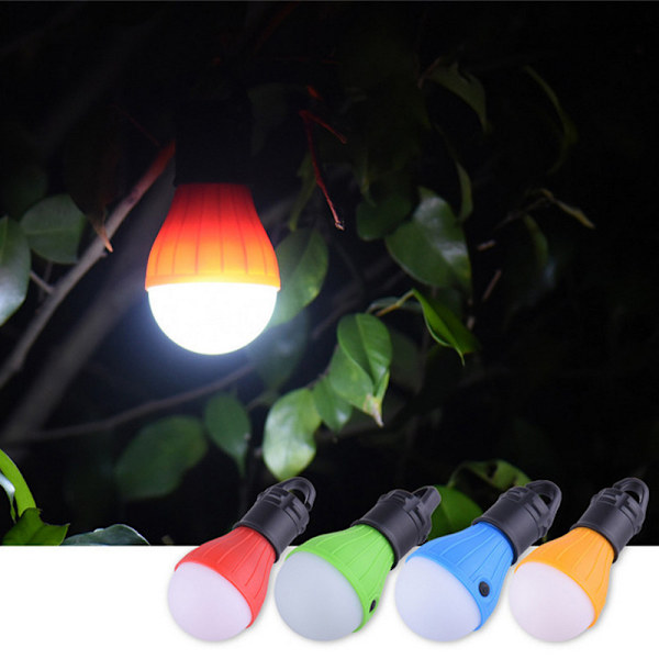 Bærbar teltlampe LED teltlys 4 pakker klips krog orkan em