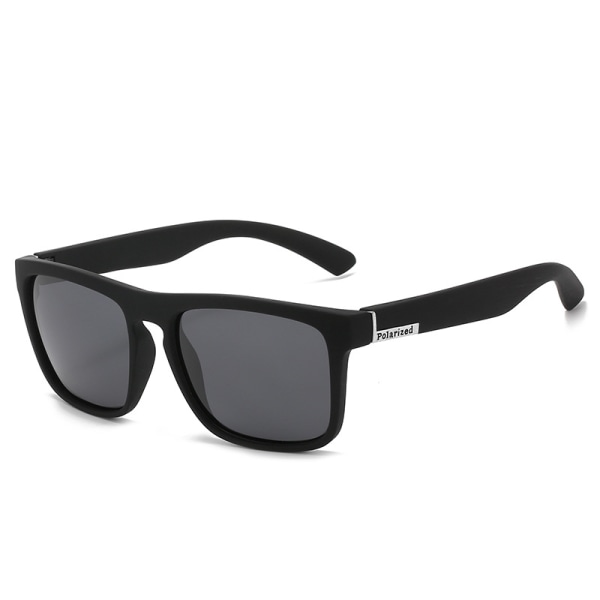 Polarized Gray Leaf Black Framed Sunglasses Men Women, Flat Top