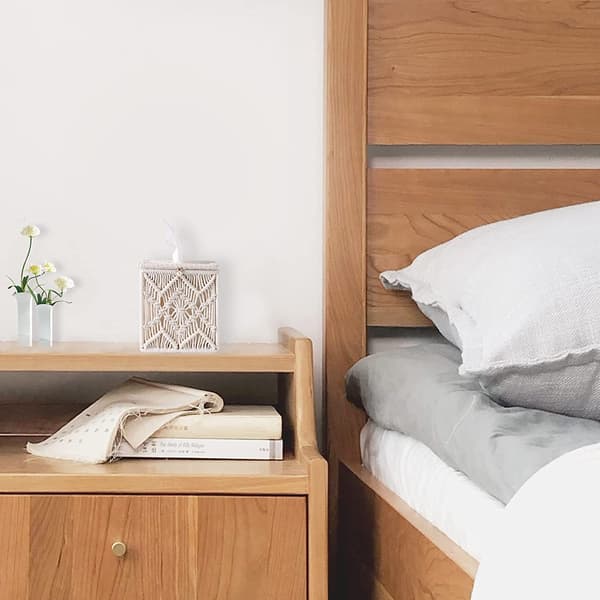 Firkant Makrame Tissue Box Cover til Badeværelse Servietholder med