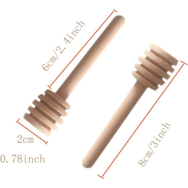 Mini puiset hunajalusikat keittiöön ja ruokailuun 7,6 cm (20 kpl)