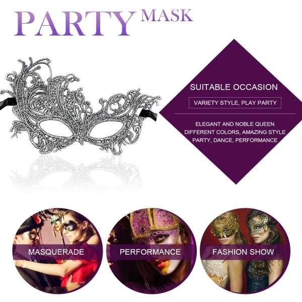 Masquerade Mask - Naisten venetsialainen naamio Pretty Elegant Lady La