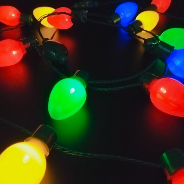 2stk jule LED9 lys selvlysende halskjede fargerik stort lys b