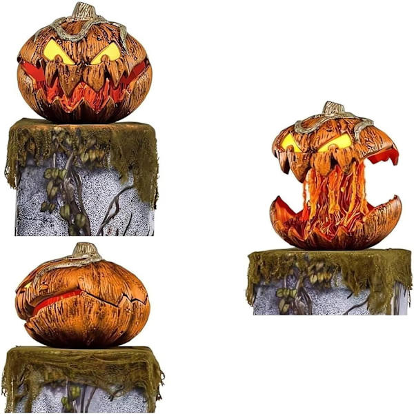 (1 stk) 2023 Ny til Spirit Halloween Animatronic, Halloween Græskar Belysning Åben Mund Græskarlys, Uhyggelige Dekorationer Vintage Halloween Dekoration til Soveværelse Havefest