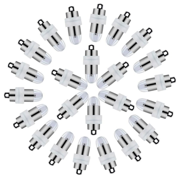 24 stk fargeskiftende LED-minilamper, vanntette nedsenkbare blink