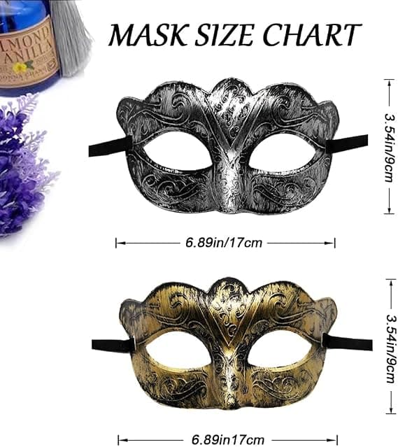 2 stk. Karnevalsmaske, Maske til Maskerade