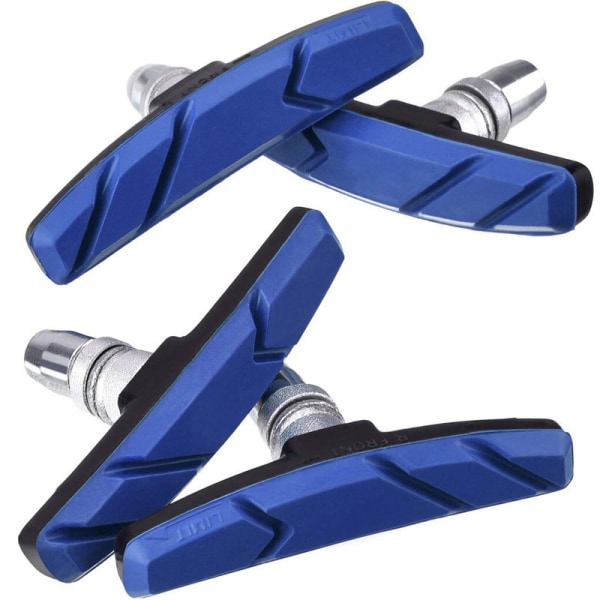 2 par Blue V cykelbremseklodser med sekskantmøtrikker og afstandsstykker 70 mm